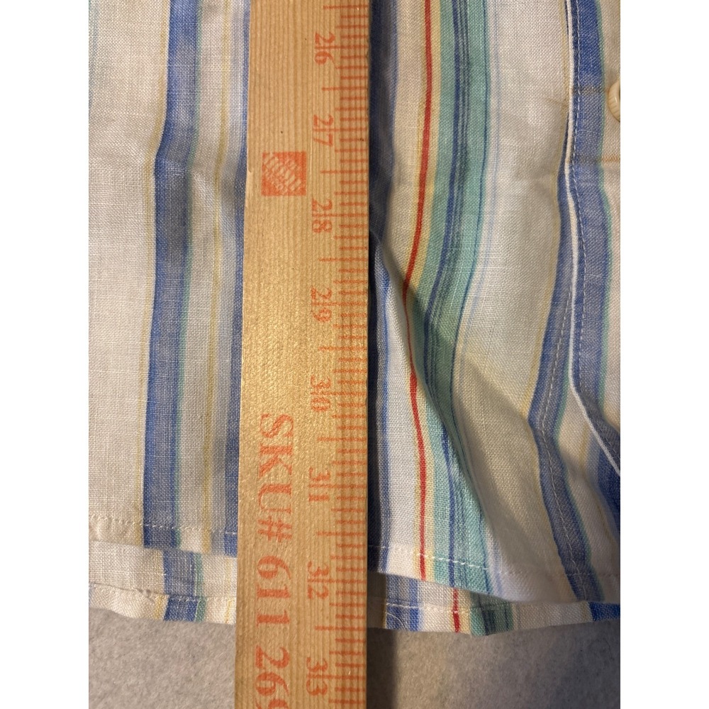 Tommy Bahama Relax Mens‎ XL Multicolor Striped 100 % Linen Button Down  shirt - Picture 6 of 16